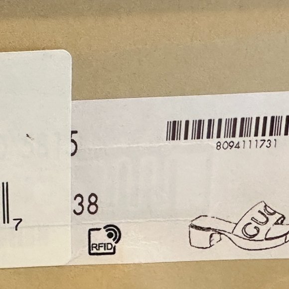 Gucci Double GG Logo Rubber Platform Block Heel Mules Slides Sandals Shoes - Picture 16 of 16